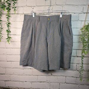GEOFFREY BEENE RAYON POLY BLEND SHORTS PLEATED FRONT MENS GRAY SIZE 38
